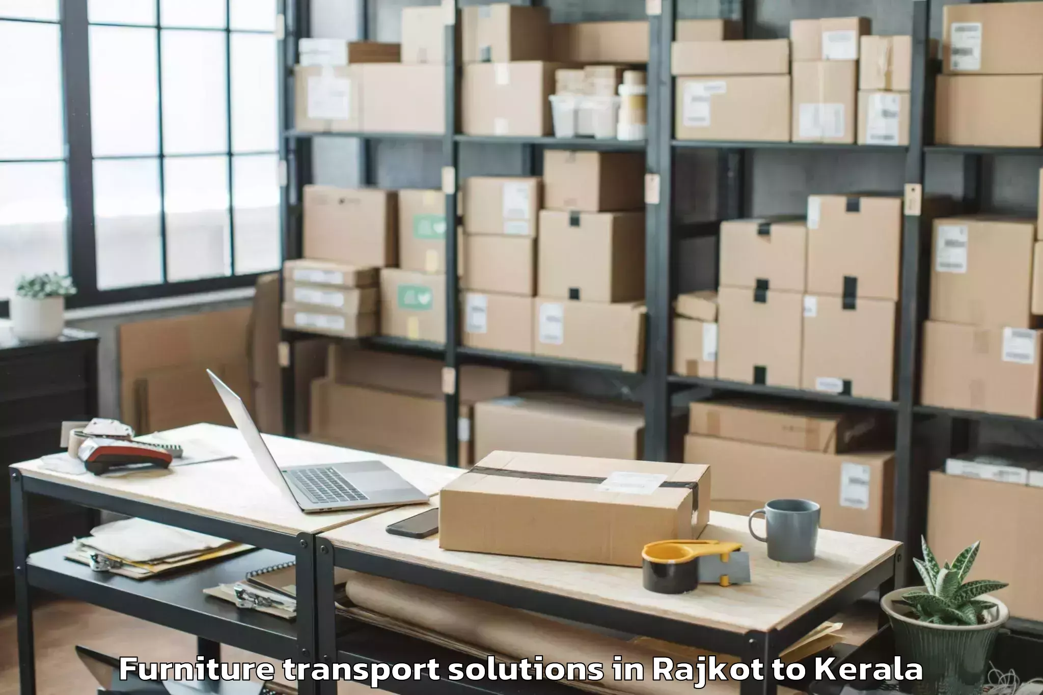 Book Rajkot to Kadanad Furniture Transport Solutions Online